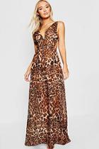 Boohoo Leopard Print Beach Maxi Dress