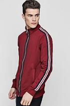 Boohoo Track Top With Sports Rib Detailing