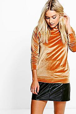 Boohoo Molly Velvet Sweater