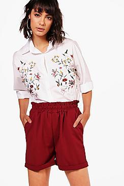 Boohoo Jill Paperbag Waist Tailored Shorts