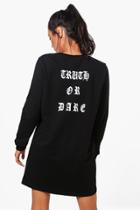 Boohoo Imogine Truth Or Dare Lounge Dress Black