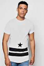 Boohoo Star And Stripe T-shirt With Curve Hem