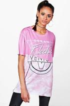 Boohoo Victoria Tie Dye Sublimated Spliced Tee