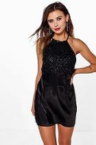 Boohoo Petite Rosalina Sequin Top Aline Dress