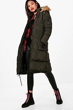 Boohoo Phoebe Longline Padded Coat