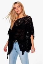 Boohoo Eloise Knitted Tassel Jumper Black