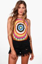 Boohoo Emma Multi-coloured Crochet Tank Top Multi