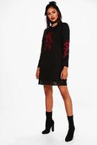 Boohoo Freya Dragon Mesh Midi Dress
