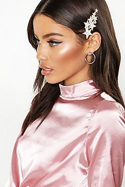 Boohoo Large Diamante Star Slide