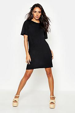 Boohoo Pleat Neck Mini Dress