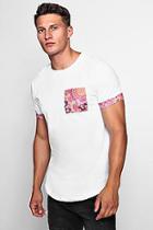 Boohoo Mandala Pocket T-shirt With Curved Hem