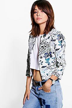 Boohoo Amelie Jacquard Crop Jacket