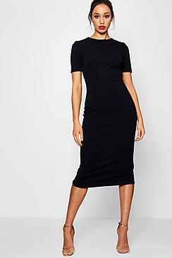 Boohoo Tall Annie Short Sleeve Tailored Midi Dress