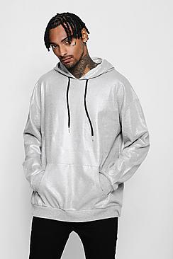 Boohoo Oversized Metallic Hoodie