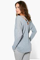 Boohoo Florence Strappy Back Jumper Grey