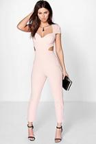 Boohoo Lucy Structured Cut Out Side Jumpsuit