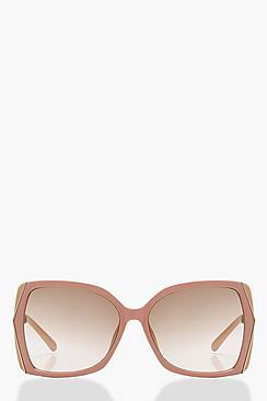 Boohoo Oversized Blush Sunglasses