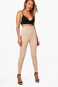 Boohoo Annie Corset Detail Crepe Leggings
