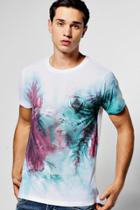 Boohoo Party Vibes Floral Sublimation T Shirt White