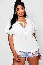 Boohoo Plus Cerys Embroidered Top