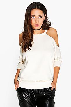 Boohoo Keira Textured Cold Shoulder Top