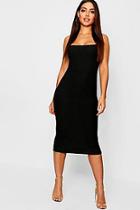 Boohoo Ribbed 90's Strappy Midi Dress