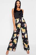 Boohoo Floral Wide Leg Woven Trousers