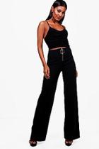 Boohoo Jodie O Ring High Waist Wide Leg Trouser