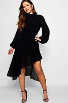 Boohoo Petite Tammy Asymmetric Open Back Maxi Dress