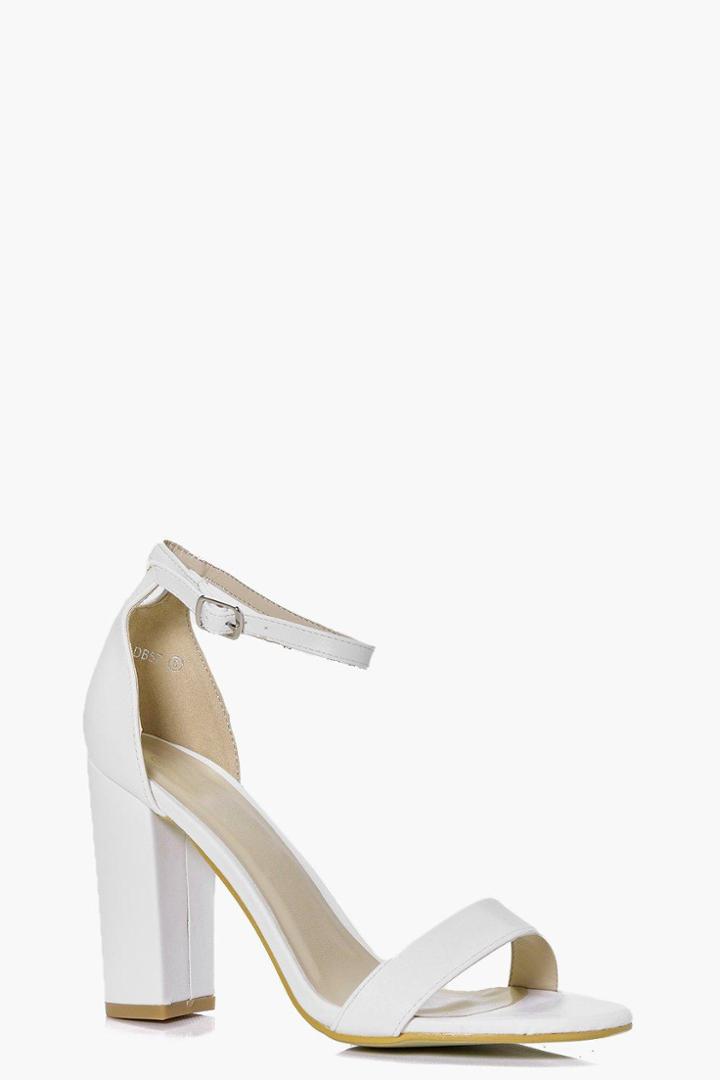 Boohoo Violet Peeptoe Block Heel White