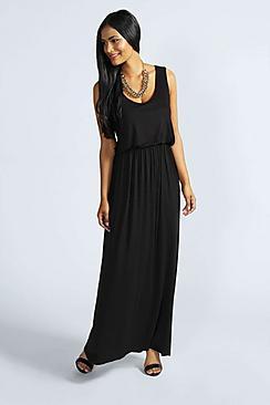 Boohoo Serena Bagged Over Racer Back Maxi Dress