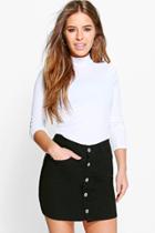 Boohoo Petite Alex Ribbed Roll Neck Top White