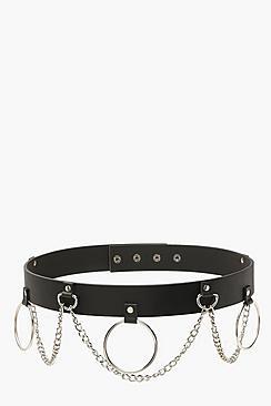 Boohoo Ring & Chain Detail Waist Belt
