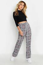 Boohoo Petite Check Tapered Trousers