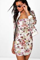 Boohoo Aida Floral Dress & Bomber Jacket Co-ord Set