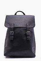 Boohoo Black Pu Fold Over Strap Backpack