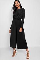 Boohoo Knot Front Culotte Jumpsuit