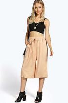 Boohoo Mary Suedette Wide Leg Culotte