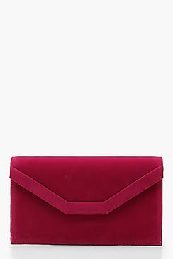 Boohoo Embossed Envelope Clutch And Chain