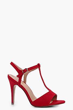 Boohoo Jenny Wide Fit Tbar Mid Heels