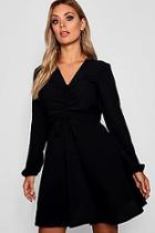 Boohoo Plus Ruched Front Smock Dress