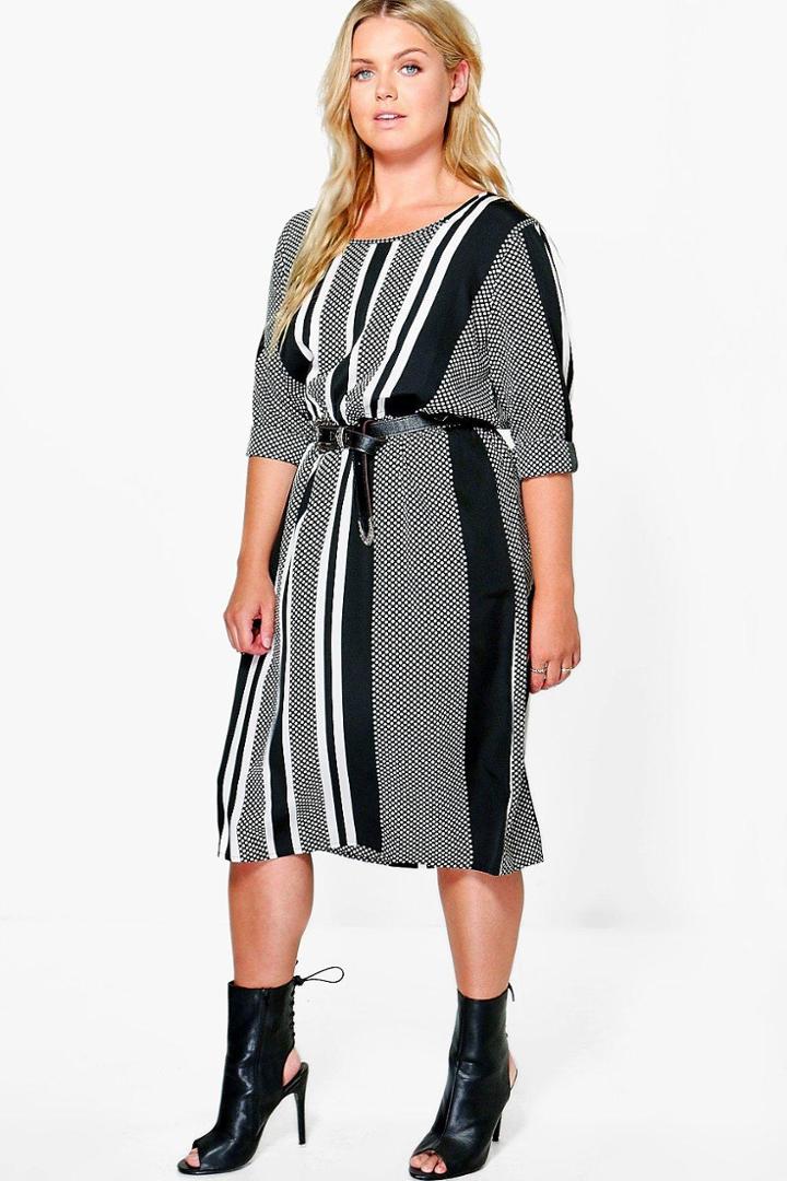 Boohoo Plus Amelia Mono Midi Dress Multi