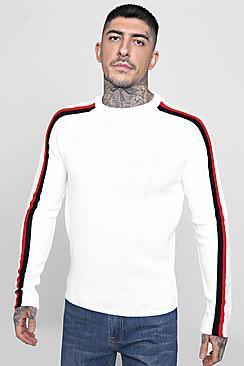 Boohoo Raglan Sleeve Stripe Knitted Jumper