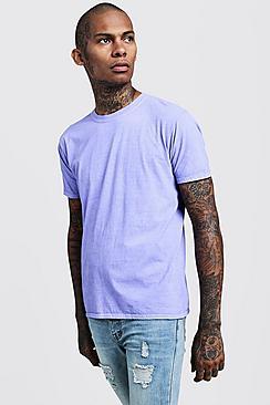 Boohoo Purple Overdyed Crew Neck T-shirt
