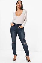 Boohoo Plus Sarah Stretch Skinny High Rise Jean