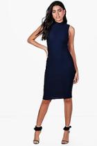 Boohoo Lana Midi Length High Neck Sleeveless Dress