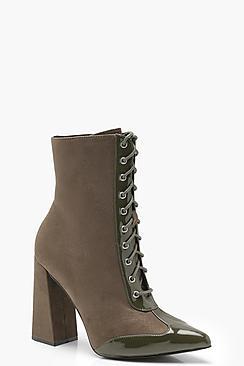 Boohoo Block Heel Hiker Boots