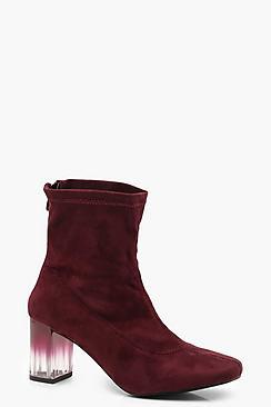 Boohoo Perspex Heel Shoe Boots