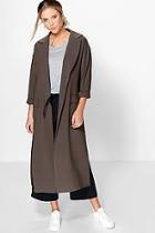 Boohoo Lily Longline Button Duster Coat