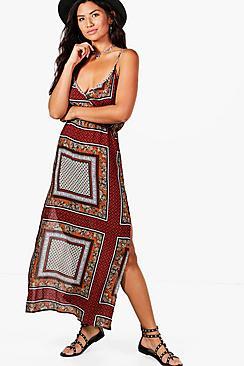 Boohoo Georgia Racer Front Splitside Maxi Dress